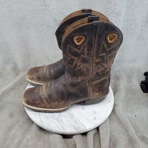 Ariat Shoes Boys Size 6 Brown Leather Charger Square Toe Western Boots